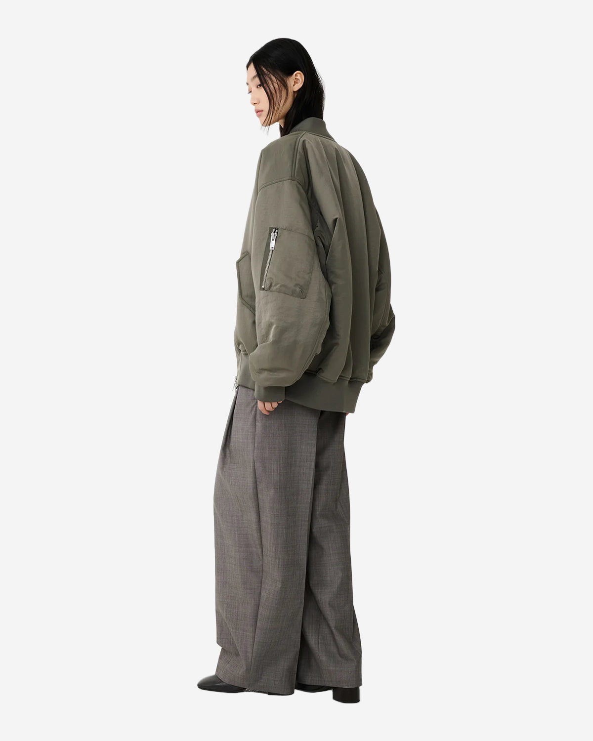 Lira - Double Pleat Pant - Warm Grey