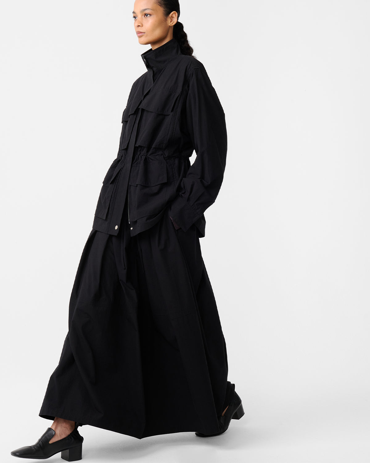 Vista - Elasticated Waist Jacket - Washed Black