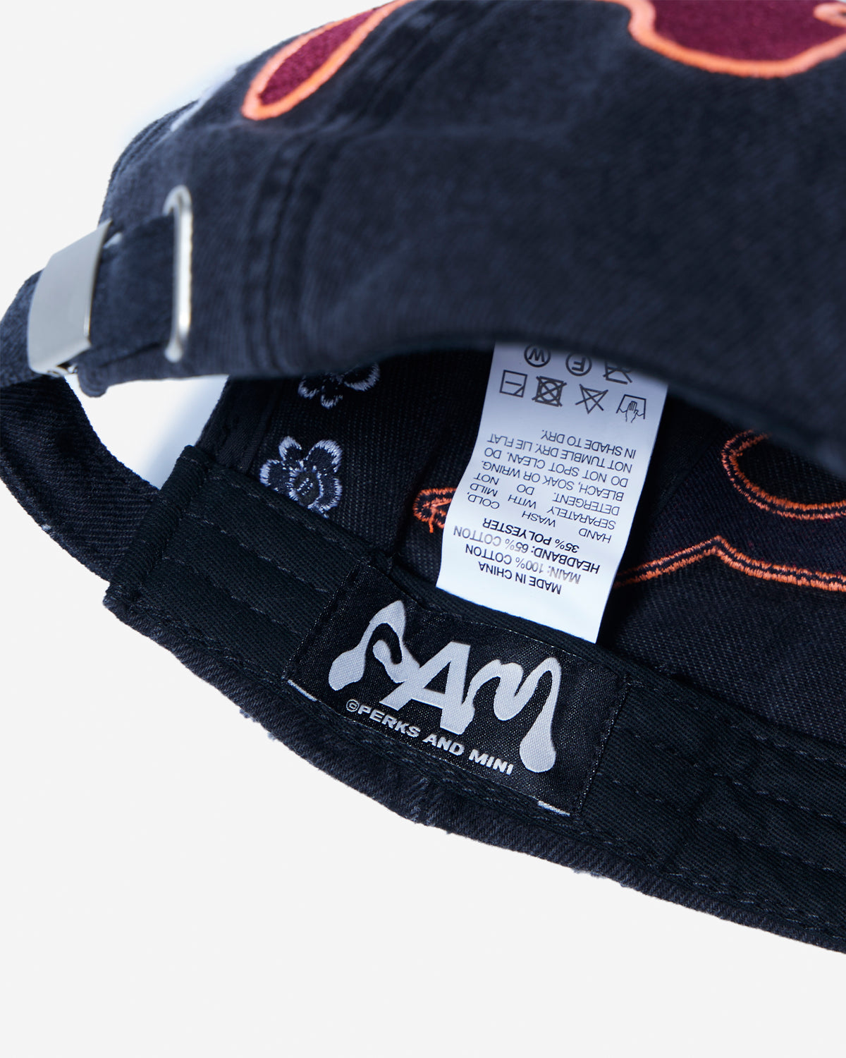 Seven Eighths Baseball Cap - Black Wash / Deep Red