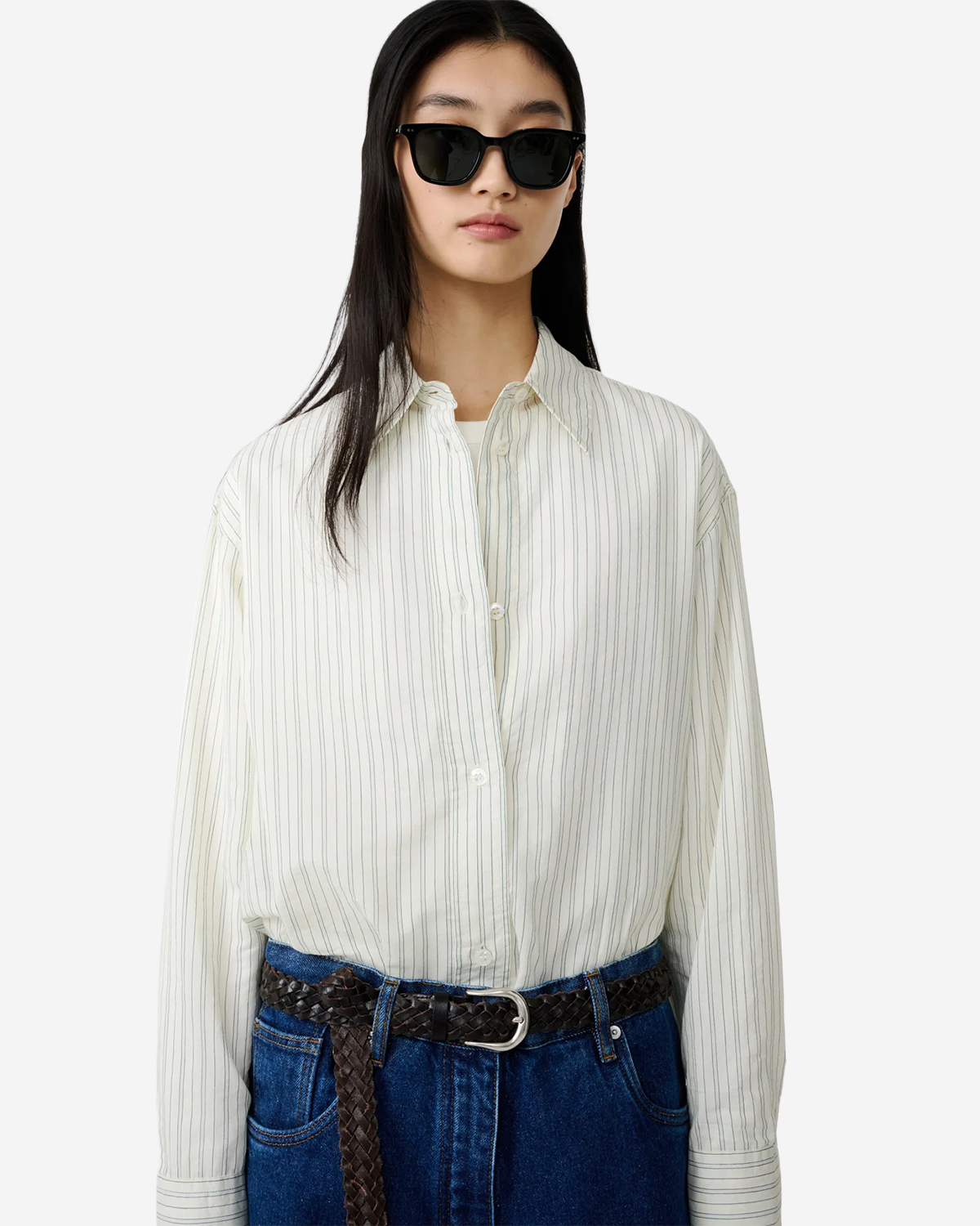 Rouen - Classic Oversized Sheer Shirt - Parchment