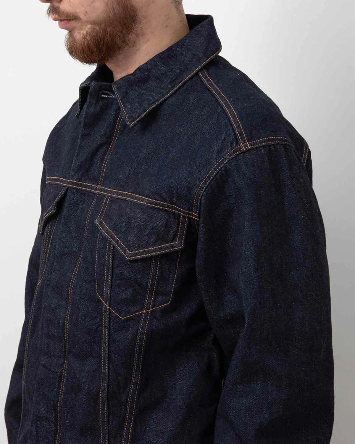 Trucker Blouson Cotton 11.5Oz Denim OW With Windstopper - Indigo