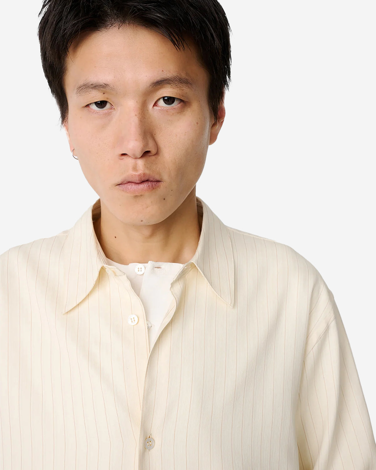 View - Boxy Oversized Shirt - Amber Stripe