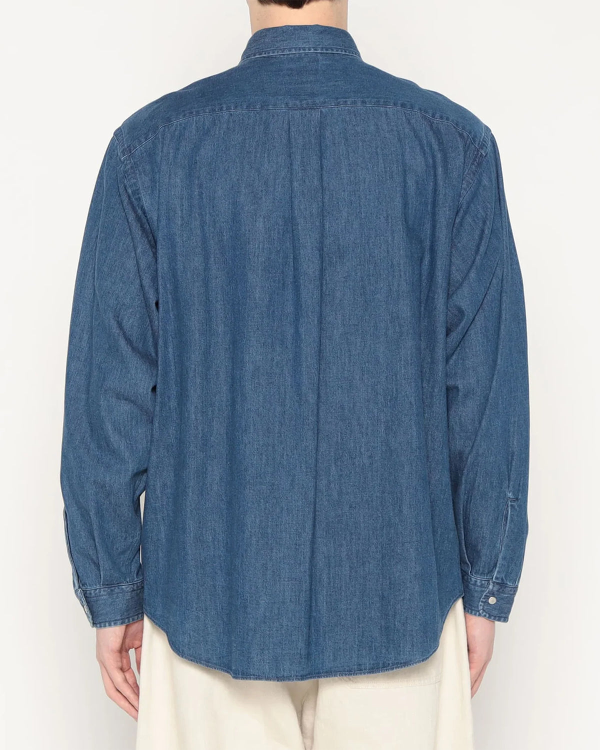 Mens Denim Dungaree Button-Down Shirt - Light Indigo