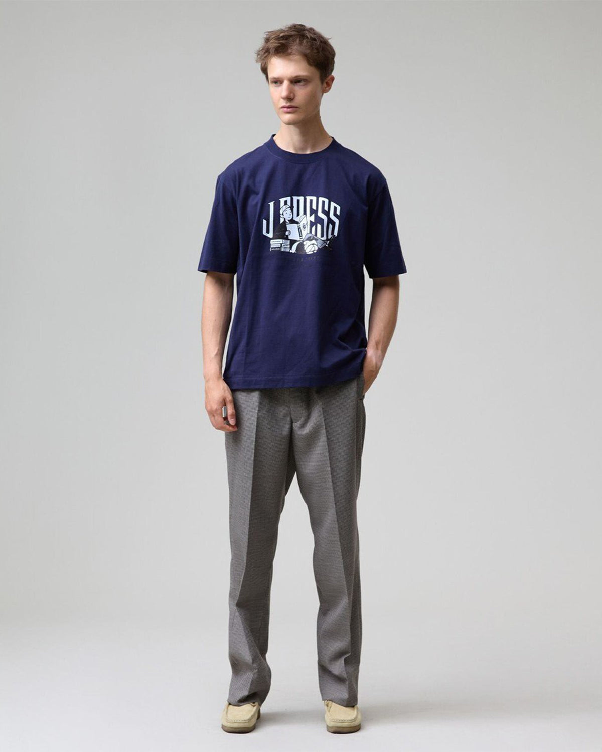 Aaron Illust T-Shirt - Navy