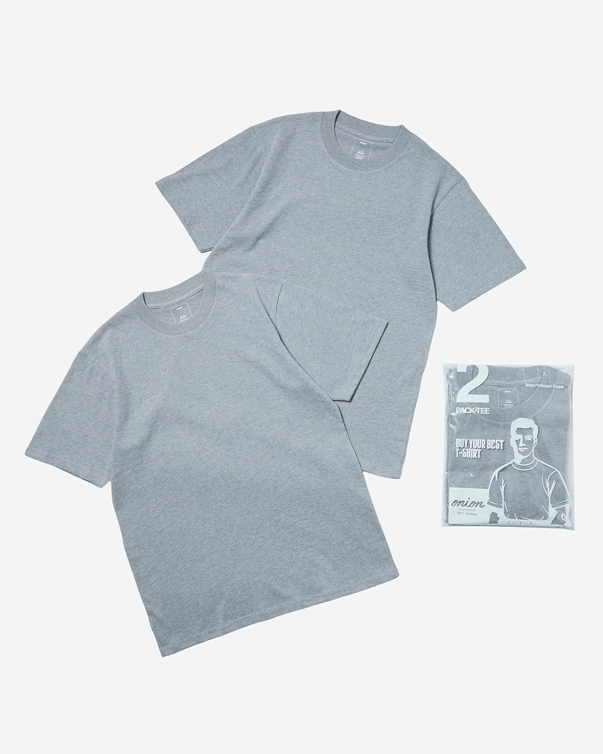 2 Pack Blank T-Shirt Super Soft - Heather Gray