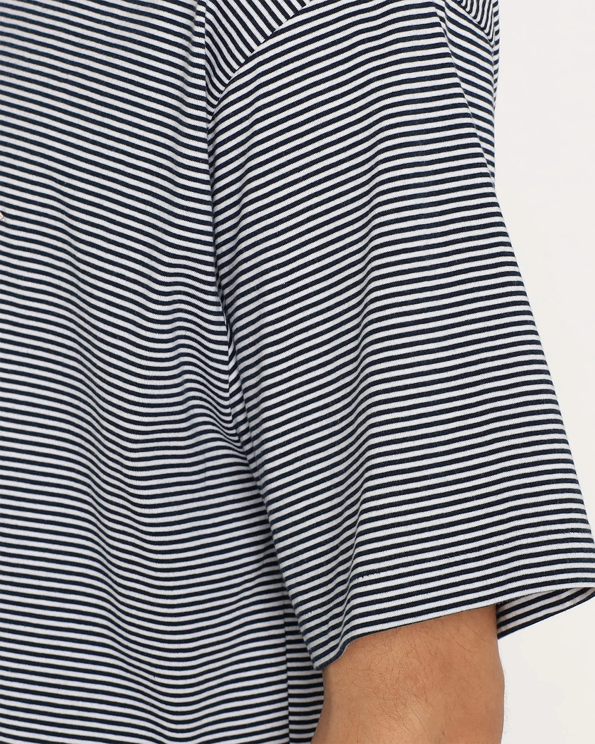 Mens Short Sleeve Inner T-shirt Stripe - NavyxWhite