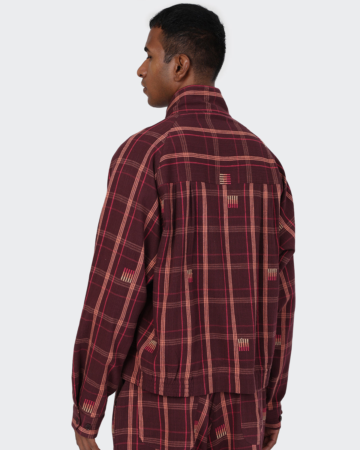 Stanley - Raglan Sleeve Vintage Inspired Jacket With Lining & Two Way Zip - Plum
