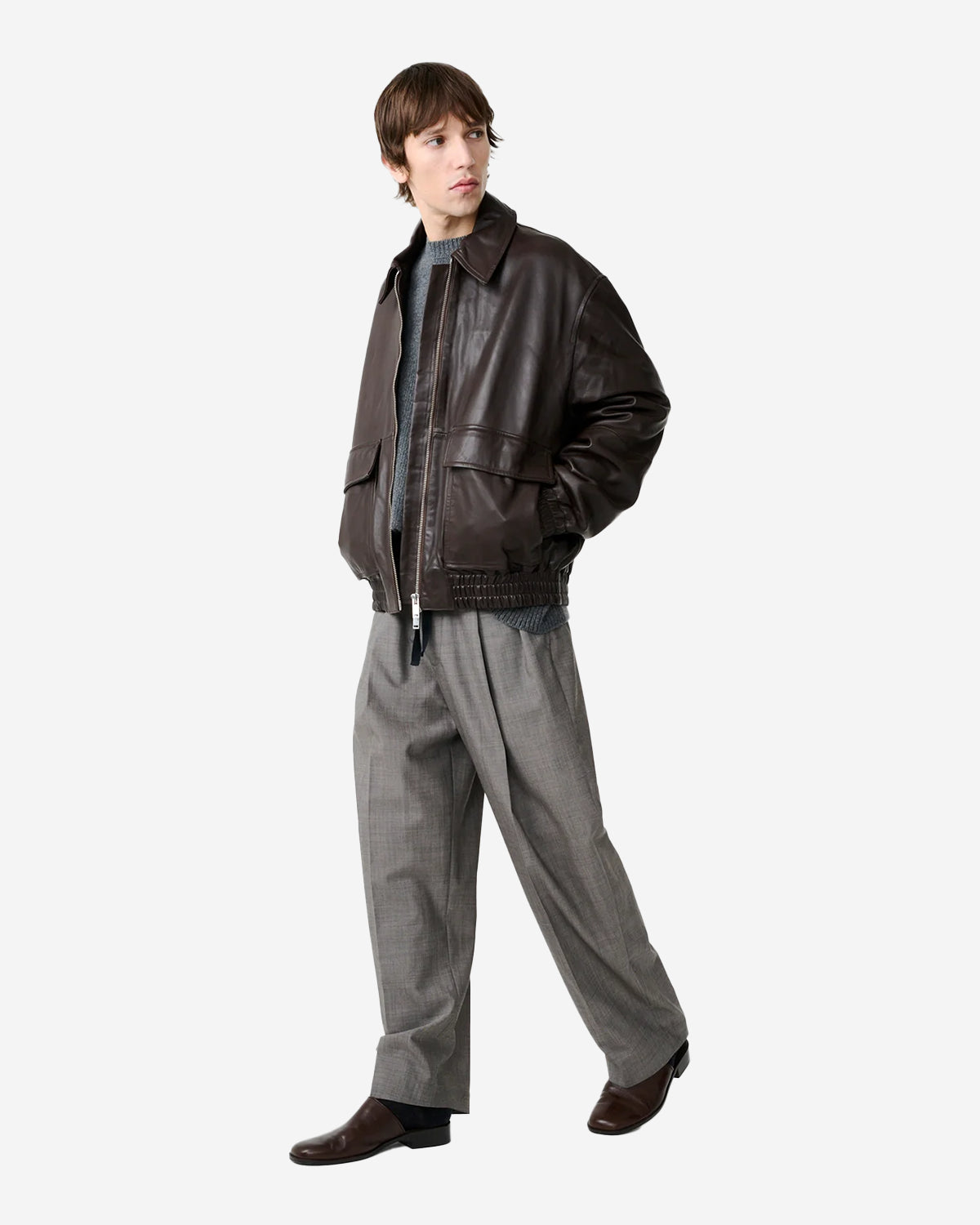 Noam - Drawcord Pant - Warm Grey