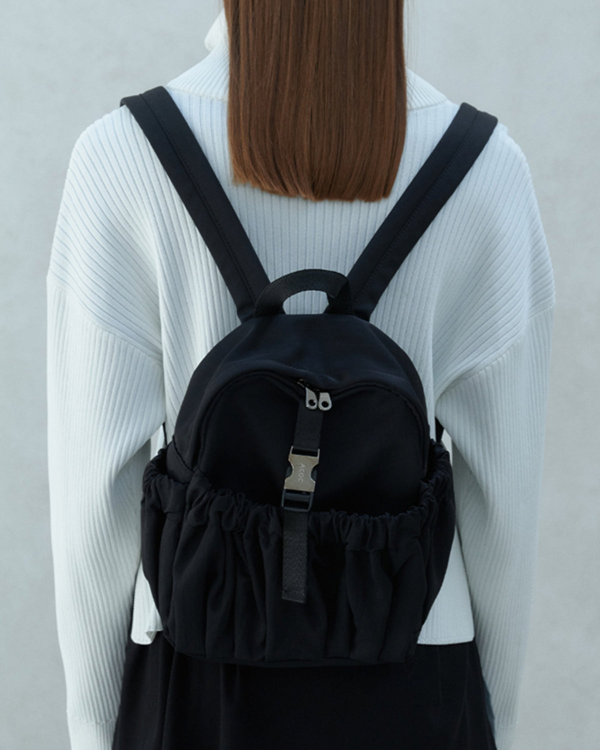 Gathered Mini Backpack - Black