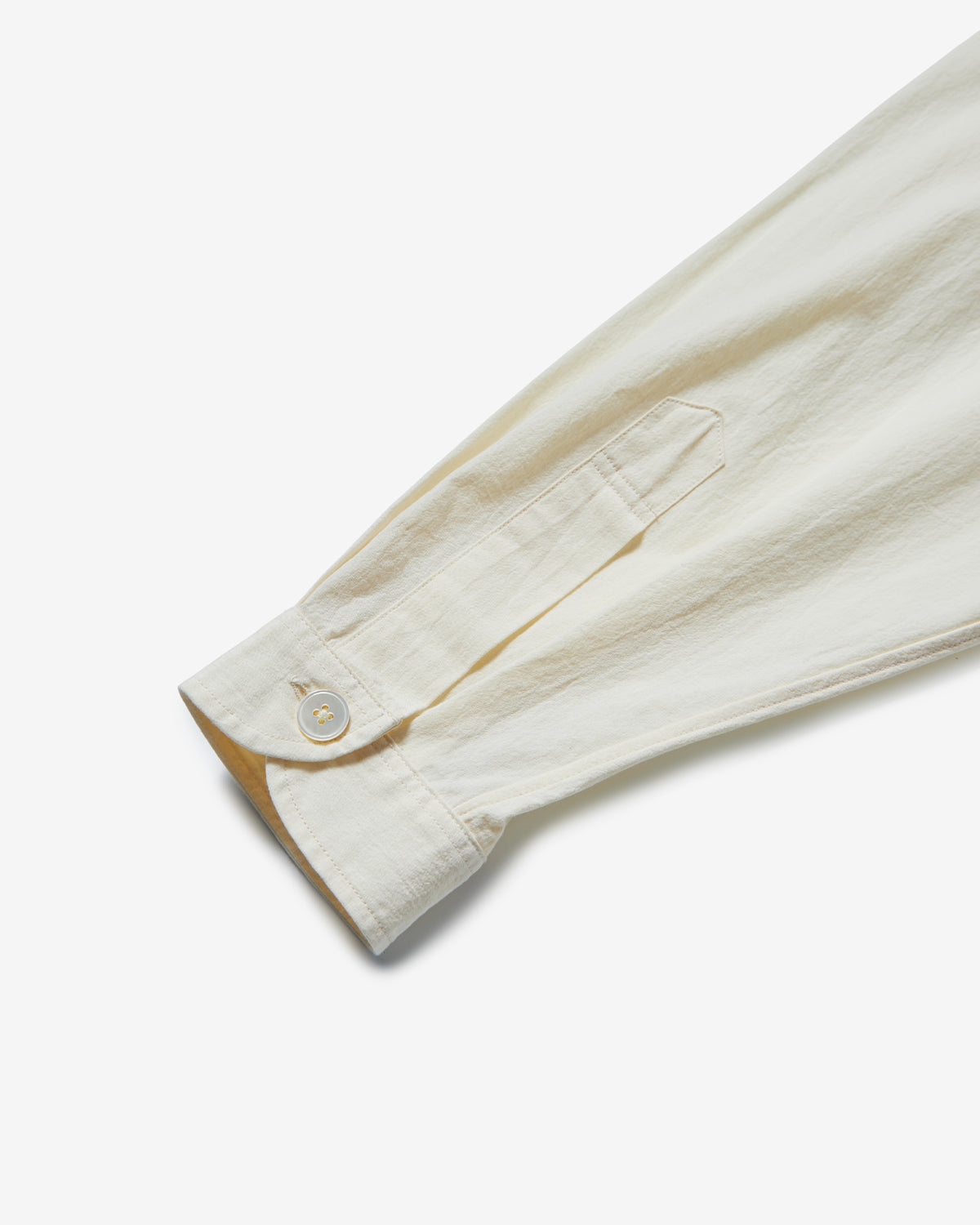 Womens Poplin Band Collar Tunic Shirt - Ivory