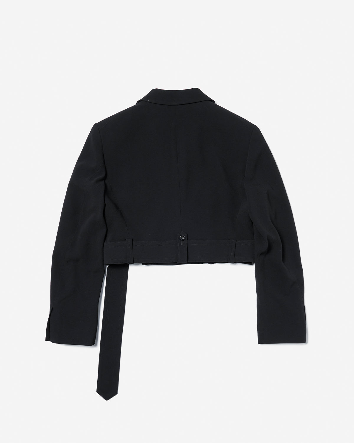 Cropped Belt Jacket - Black