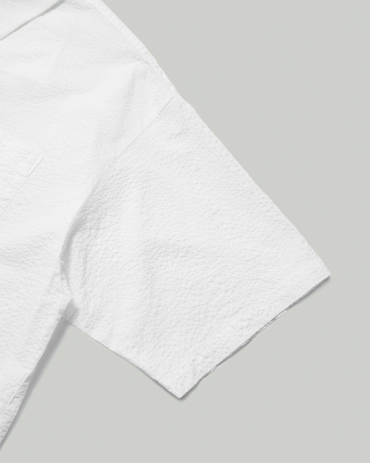 Mens Seersucker Short Sleeve Work Shirt - Off White