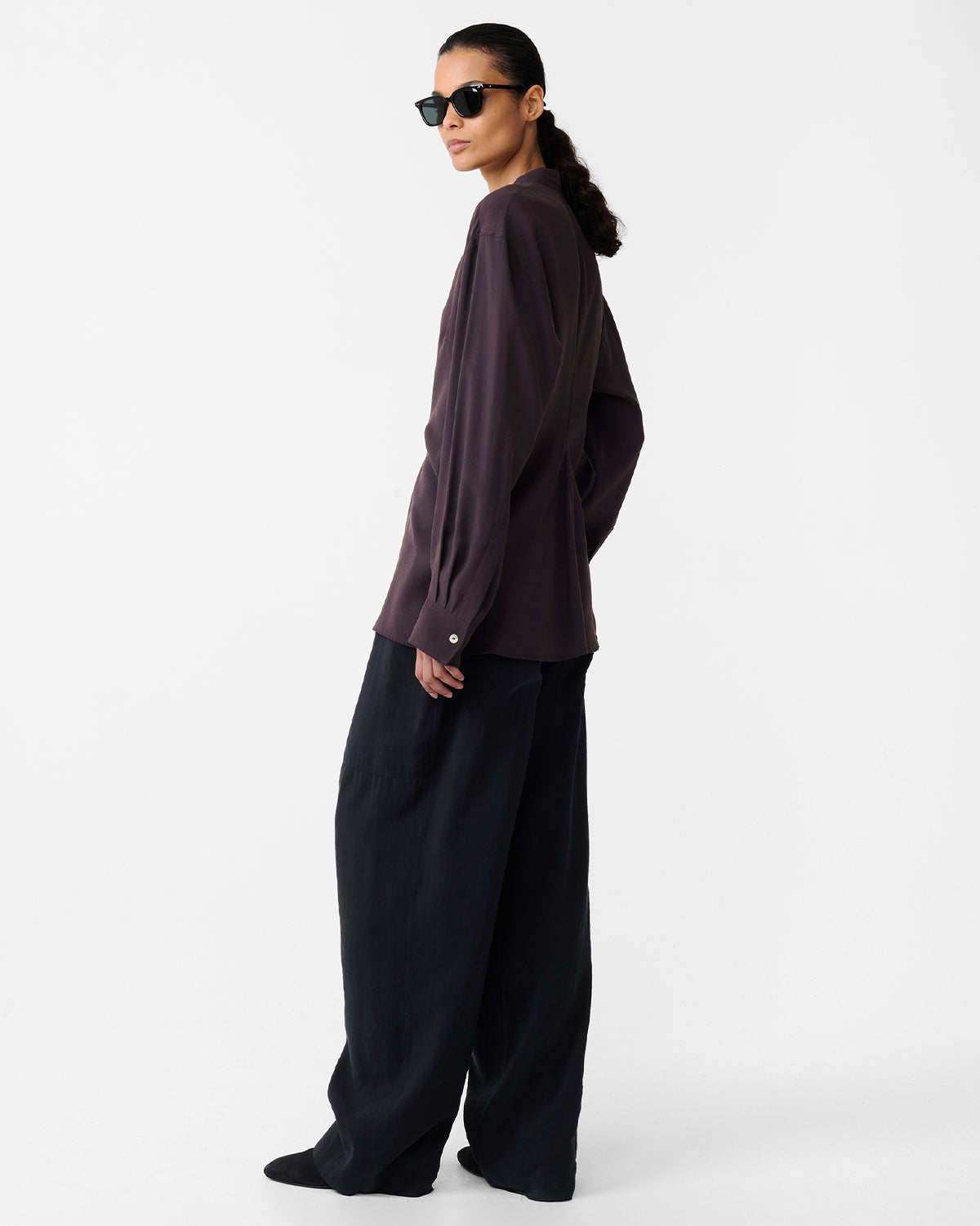 Acre - V Neck Button Through Top - Yam