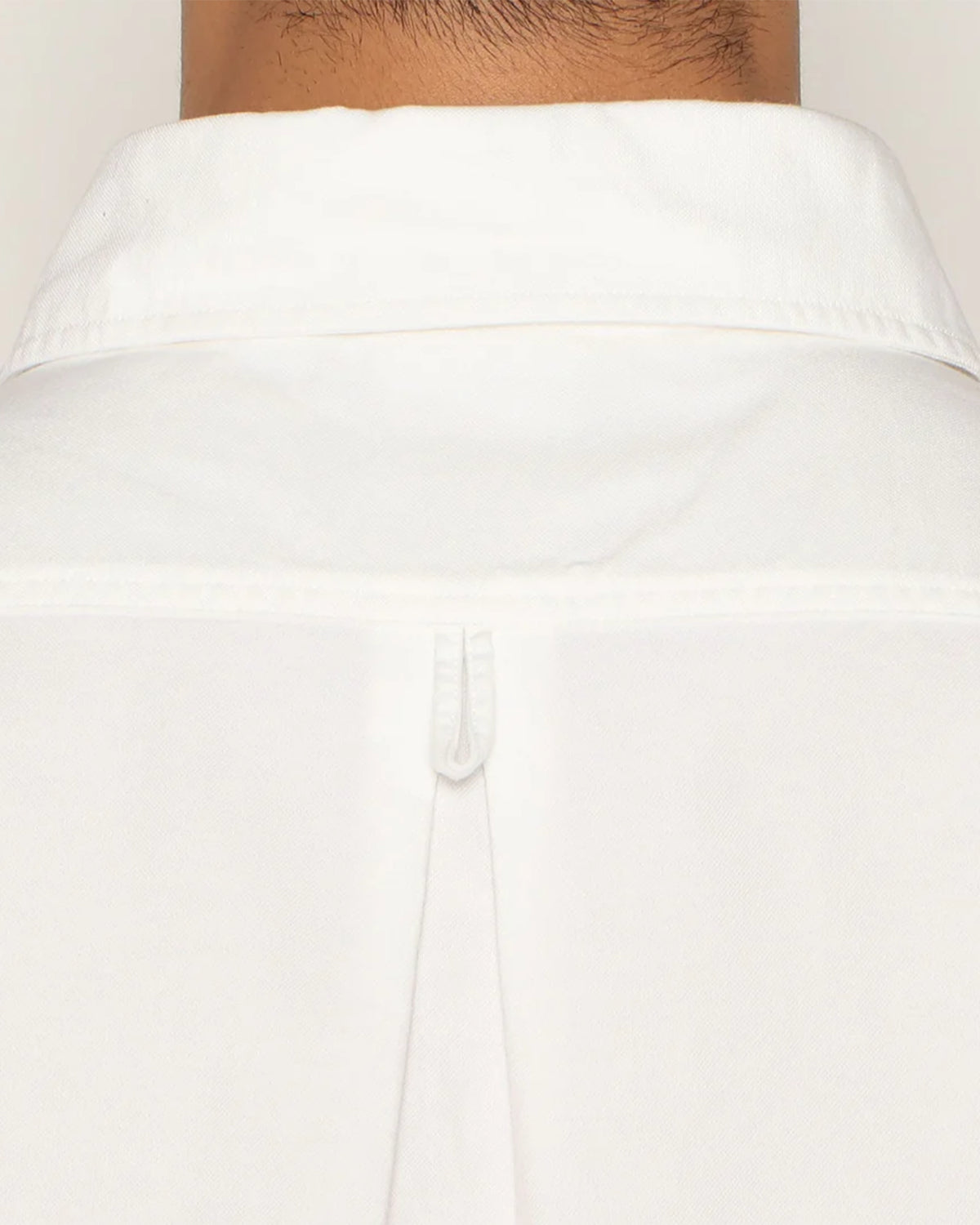 Mens Oxford Round Collar Short Sleeve Pullover Shirt - White