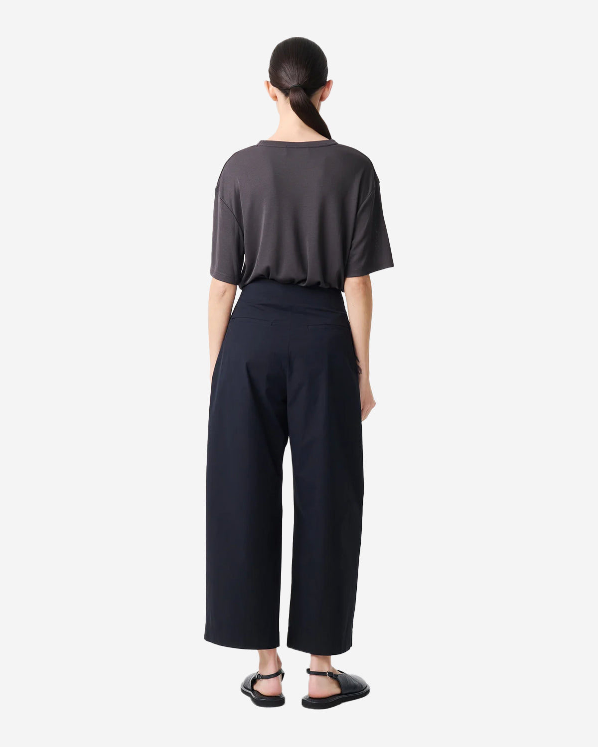 Dordoni - Pants - Deep Pleat Volume Ankle Crop - Dark Navy