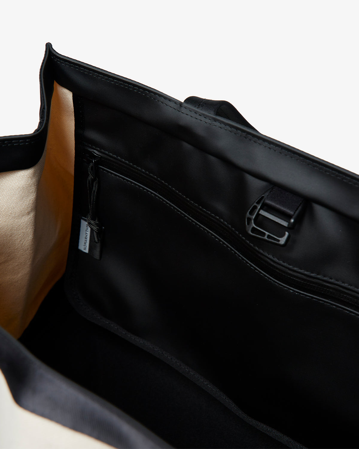 Box Canvas Tote Bag - Off x Black