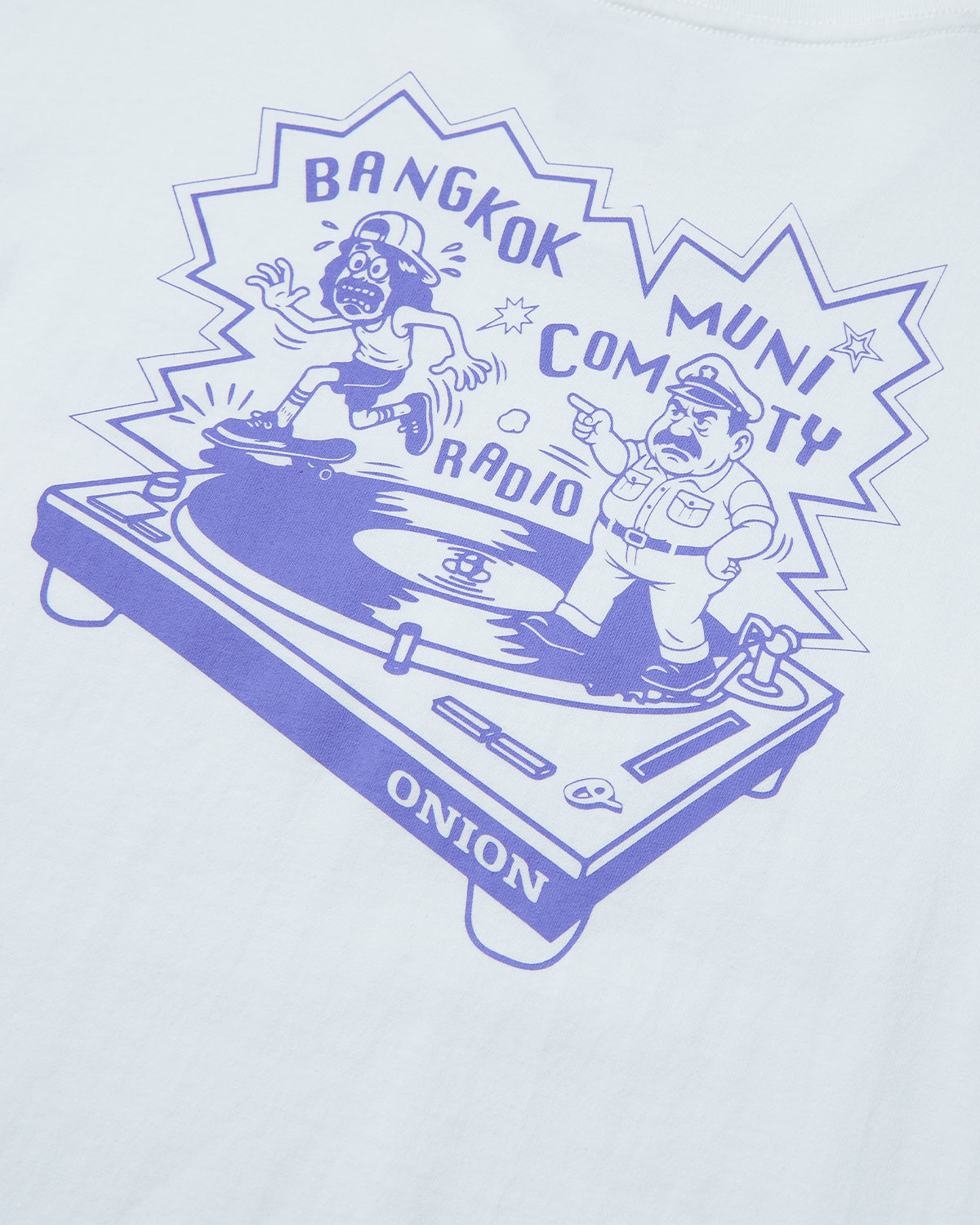 Radio Graphic T-Shirt - White / Purple