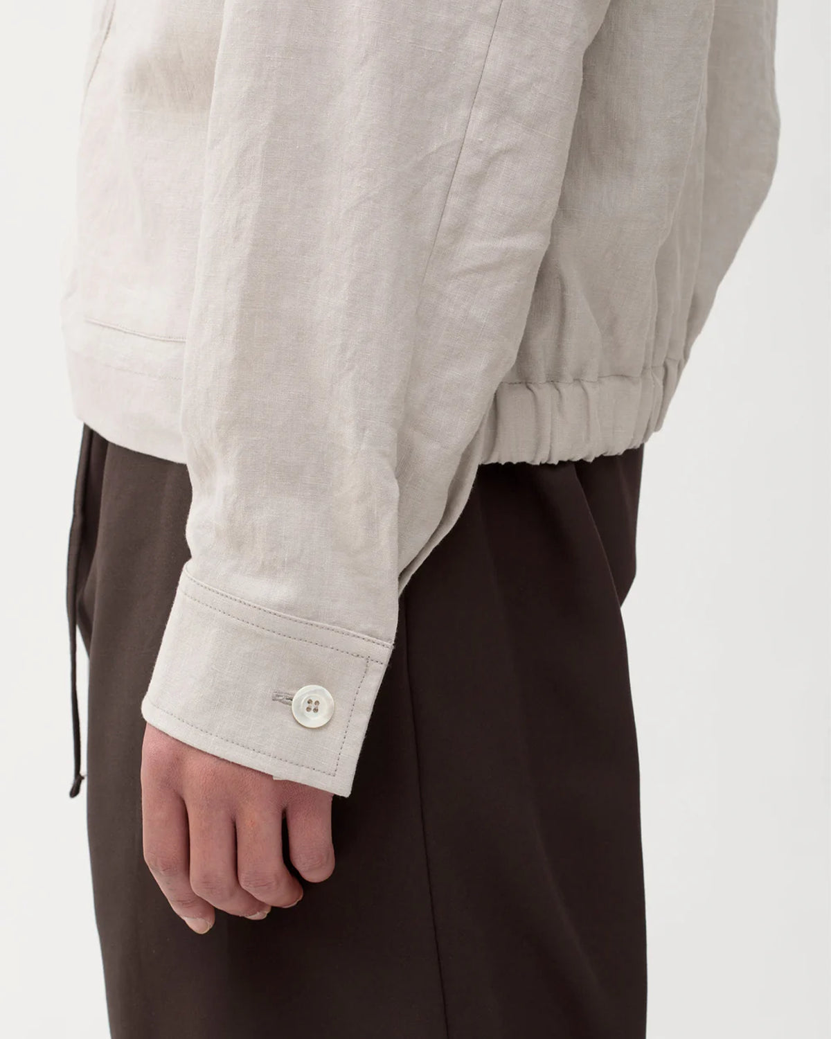 Sigma High Density Linen Unlined Overshirt  - Greige