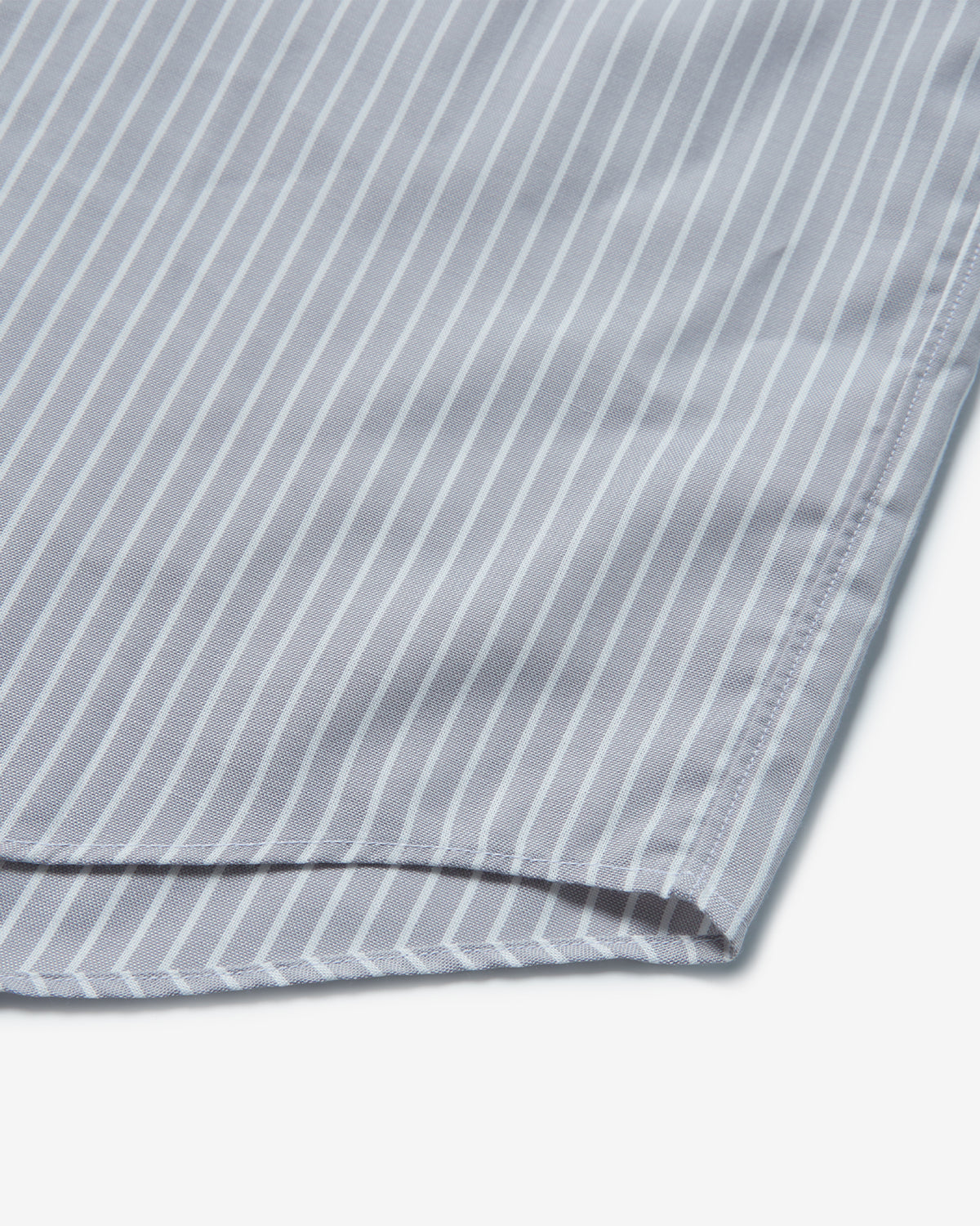 Mens Oxford B.D Shirt - Grey White Stripe