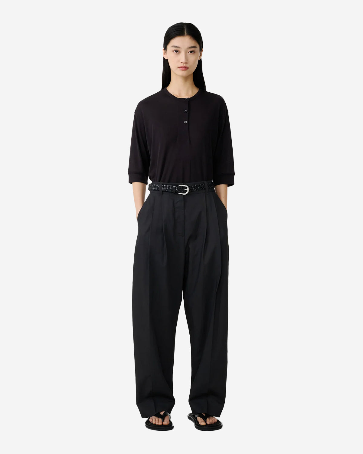 Acuna Pleat Front Pant - Coal