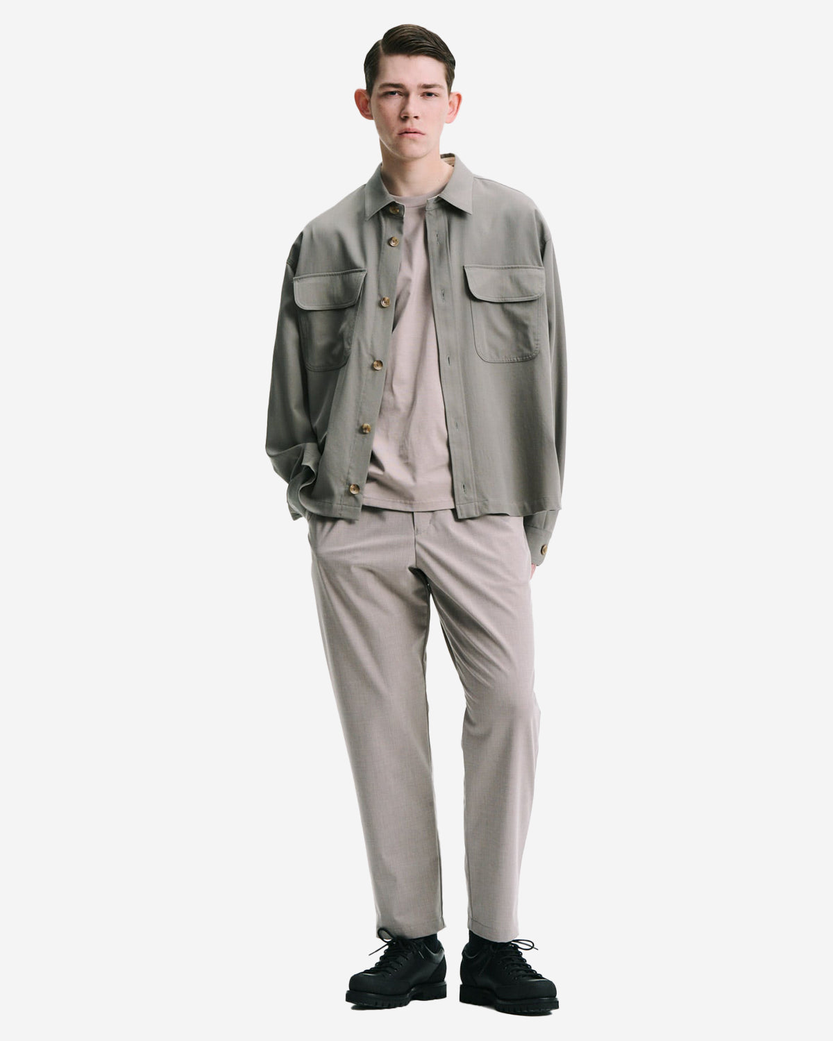 Washer Wool Cpo Shirt - Khaki