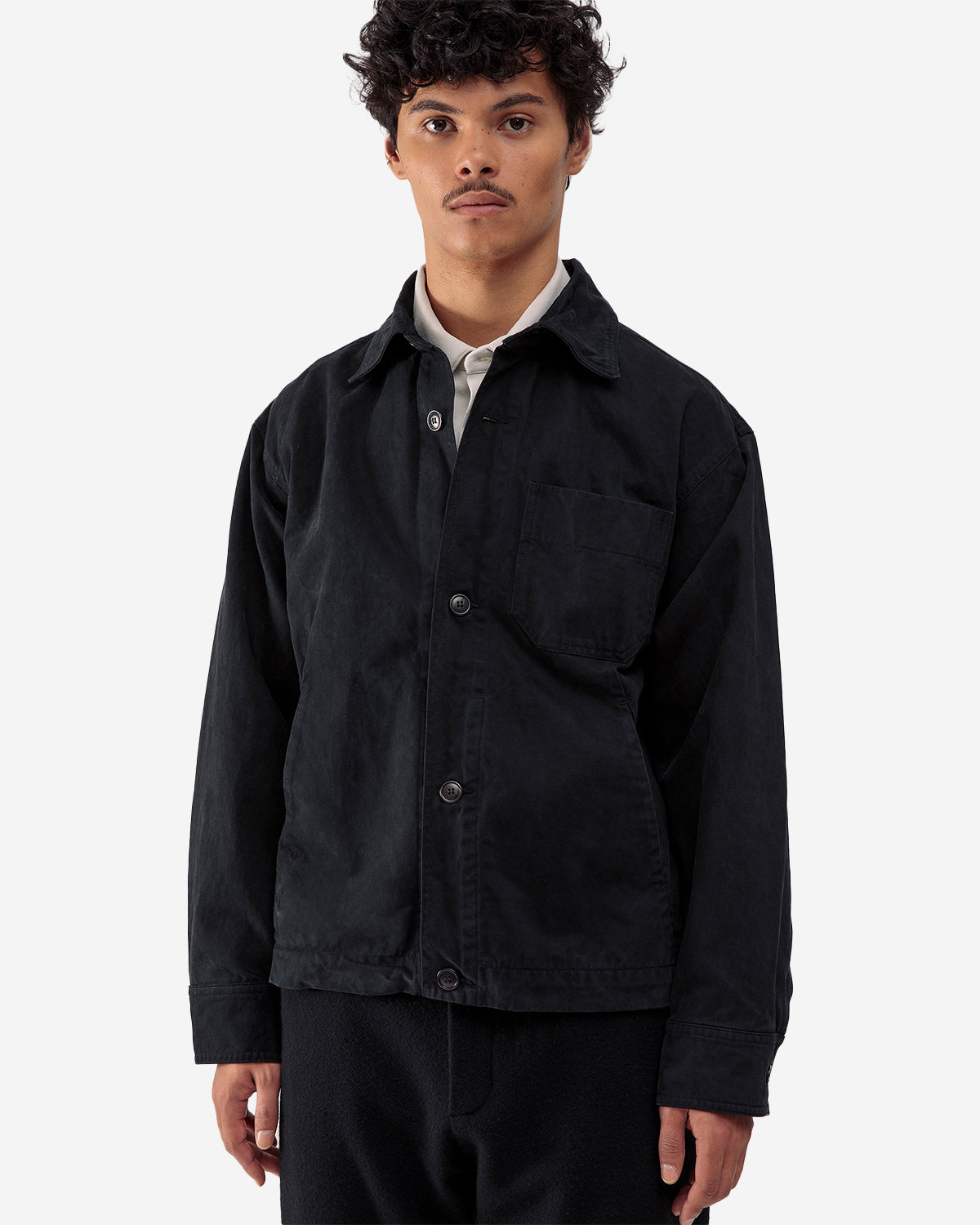 Lux J - Unlined Mens Jacket Dye Moleskin - Black