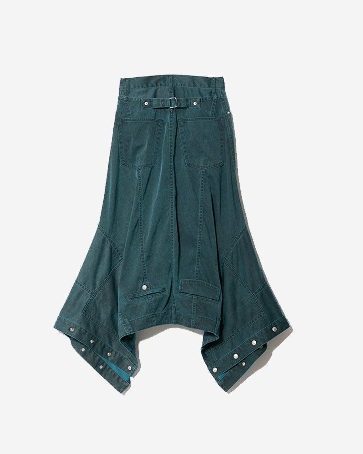 Double End Nylon Gabardin Denim Skirt - Bluegreen