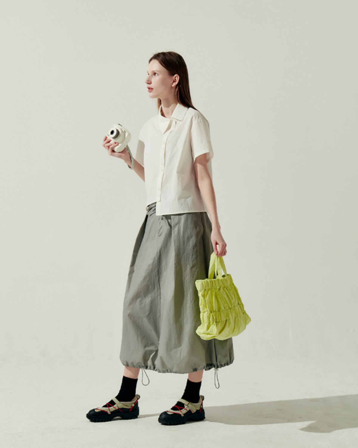 M Tiered Cross Bag - Lime Lemon