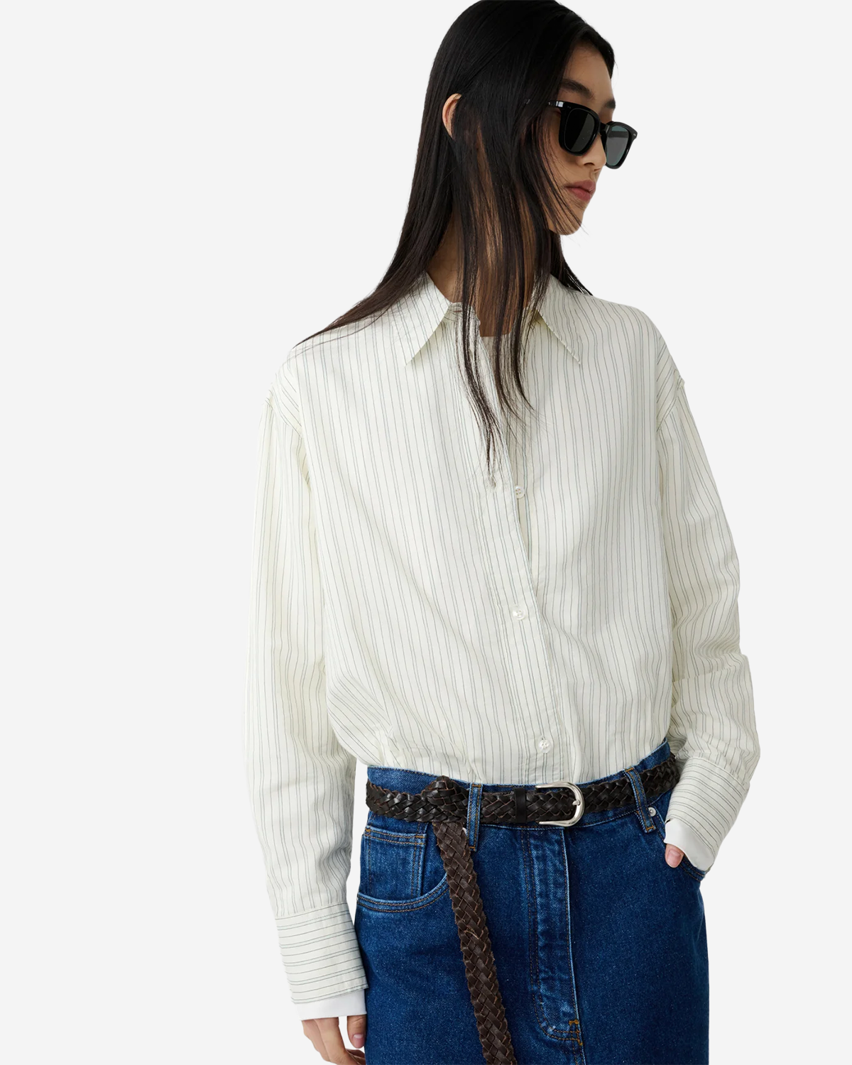 Rouen - Classic Oversized Sheer Shirt - Parchment