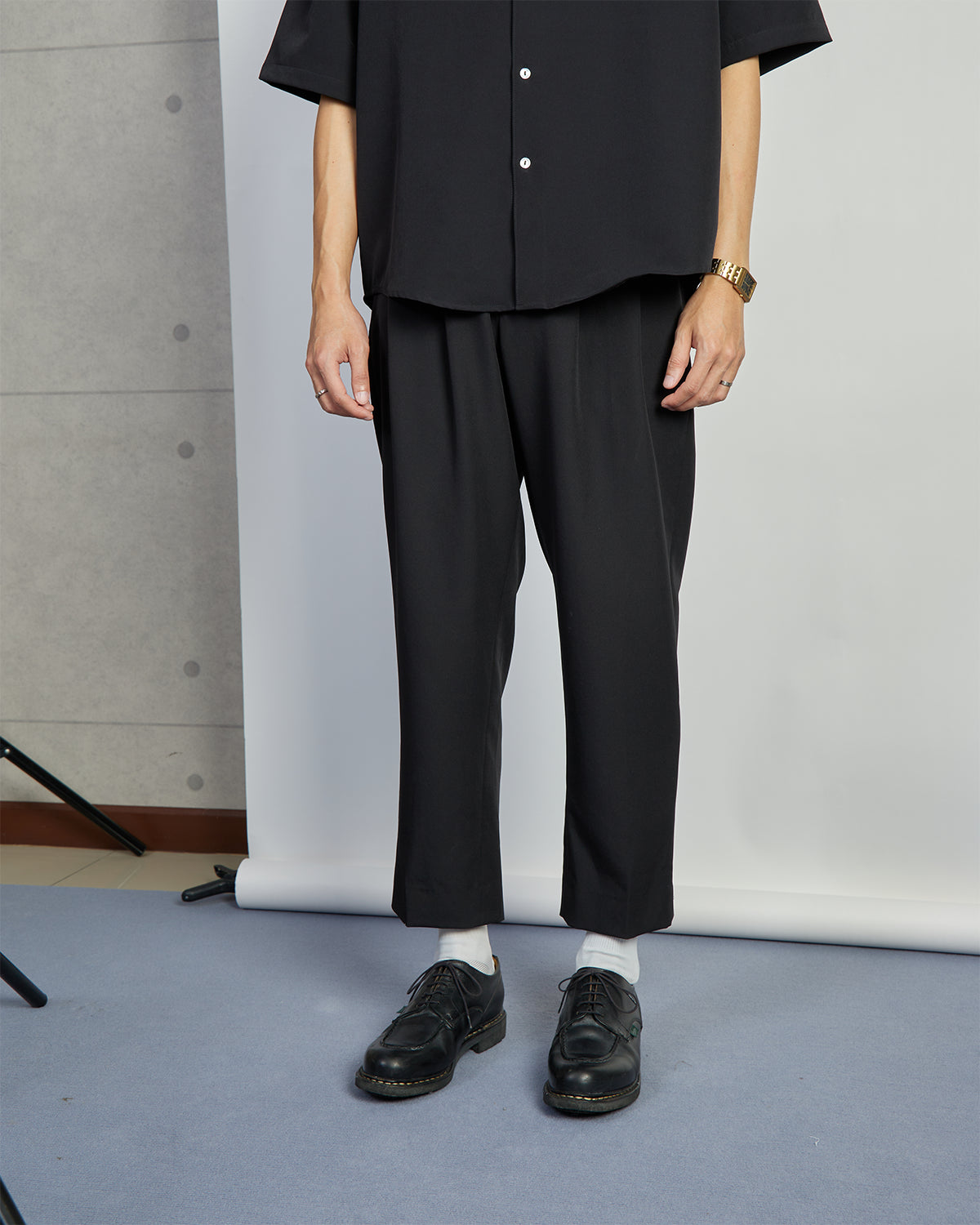 Ravan Chino - 4 Way Stretch Cropped Pants - Black