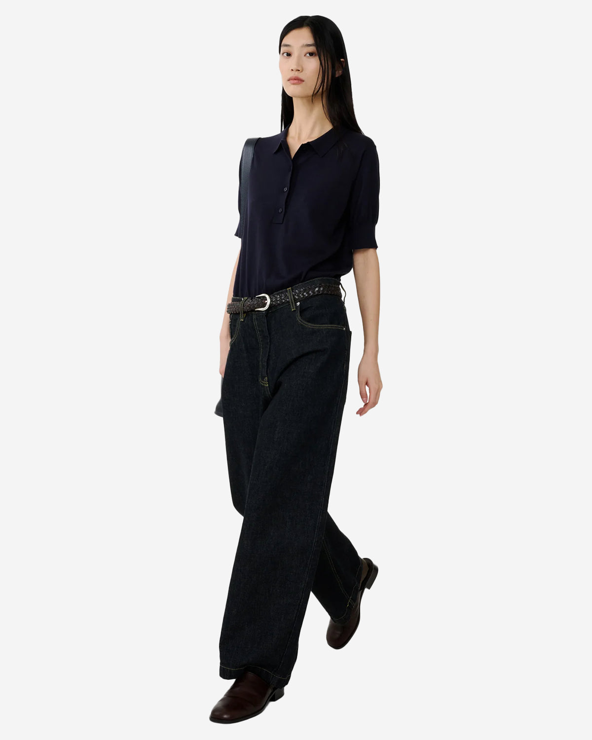 Tolsa - Knitted Polo - Dark Navy
