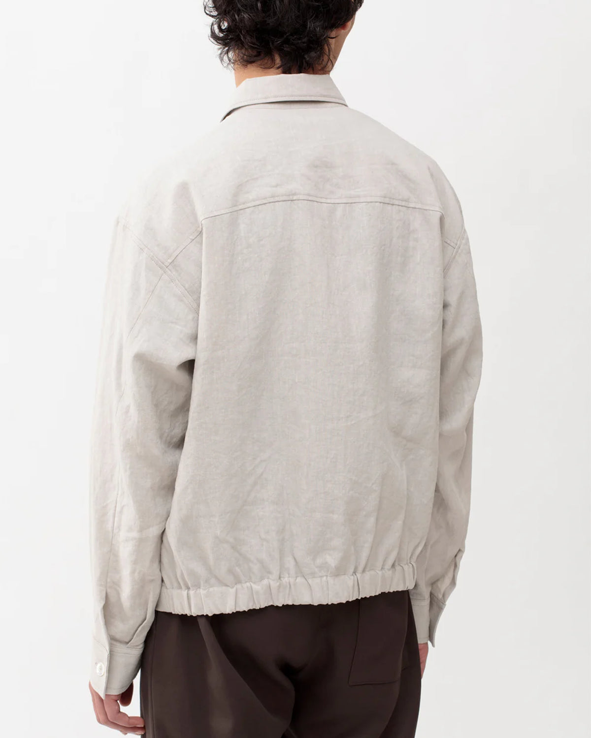 Sigma High Density Linen Unlined Overshirt  - Greige