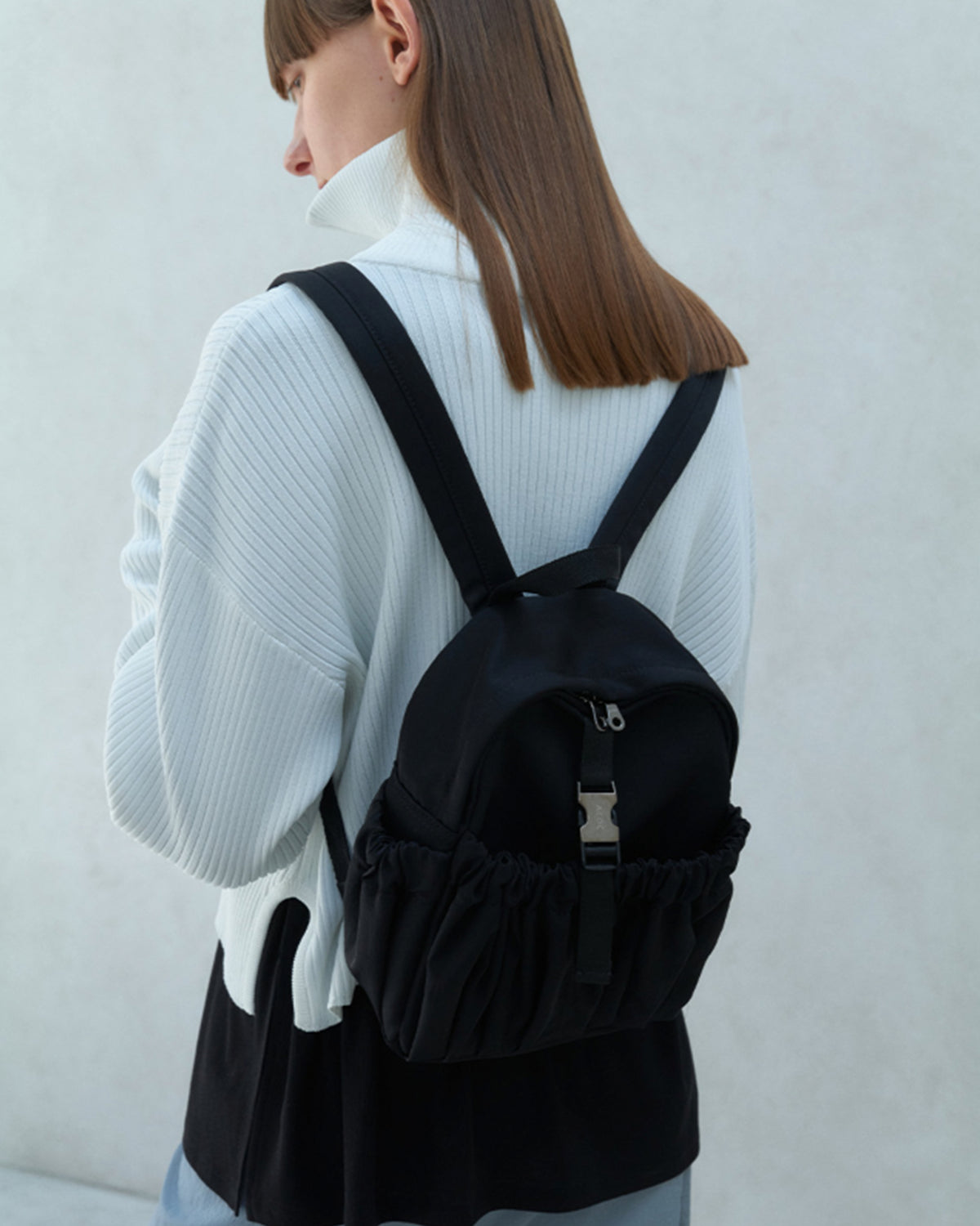 Gathered Mini Backpack - Black