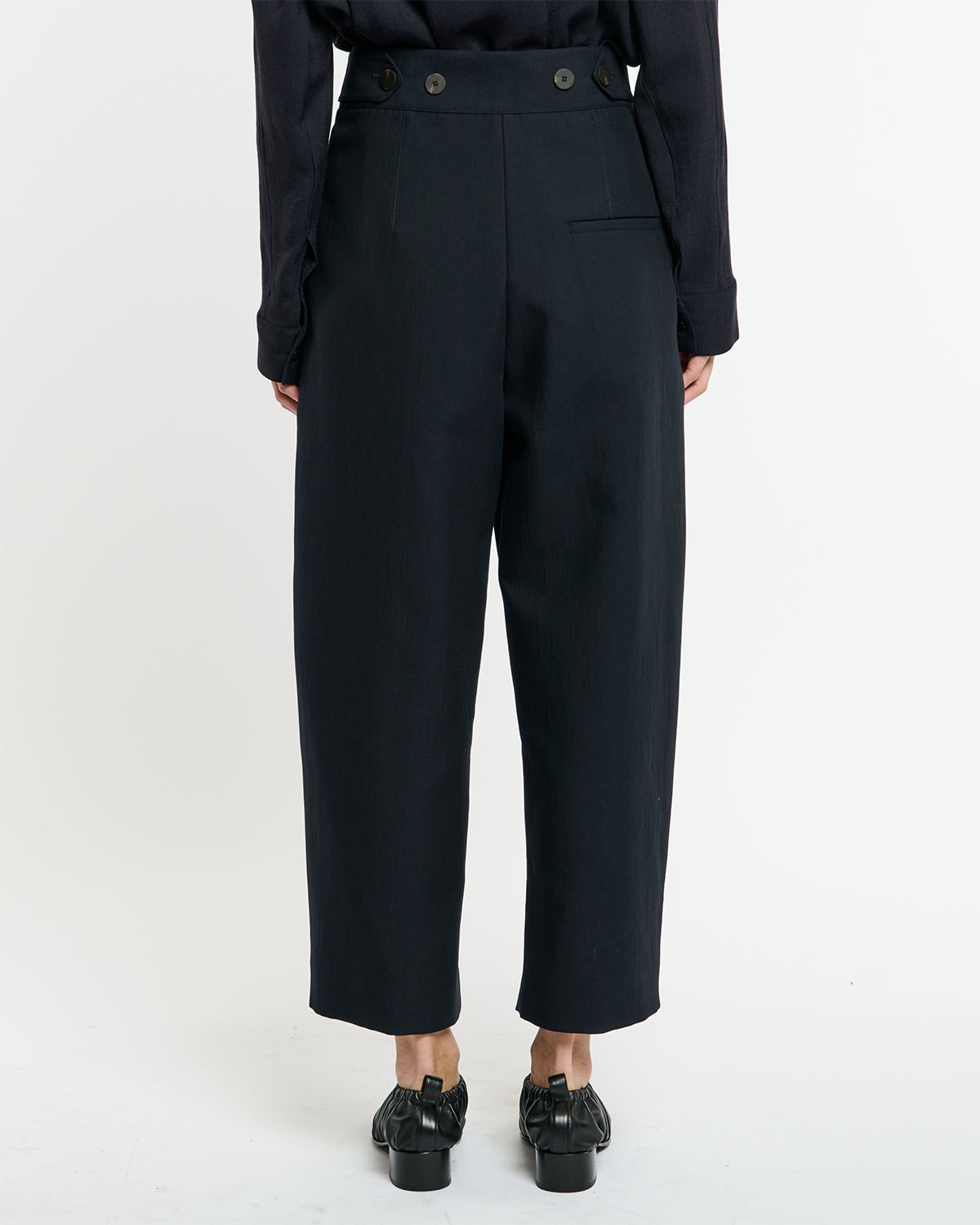 Fellini - Elevated Pants With Tab Detail - Darkest Navy