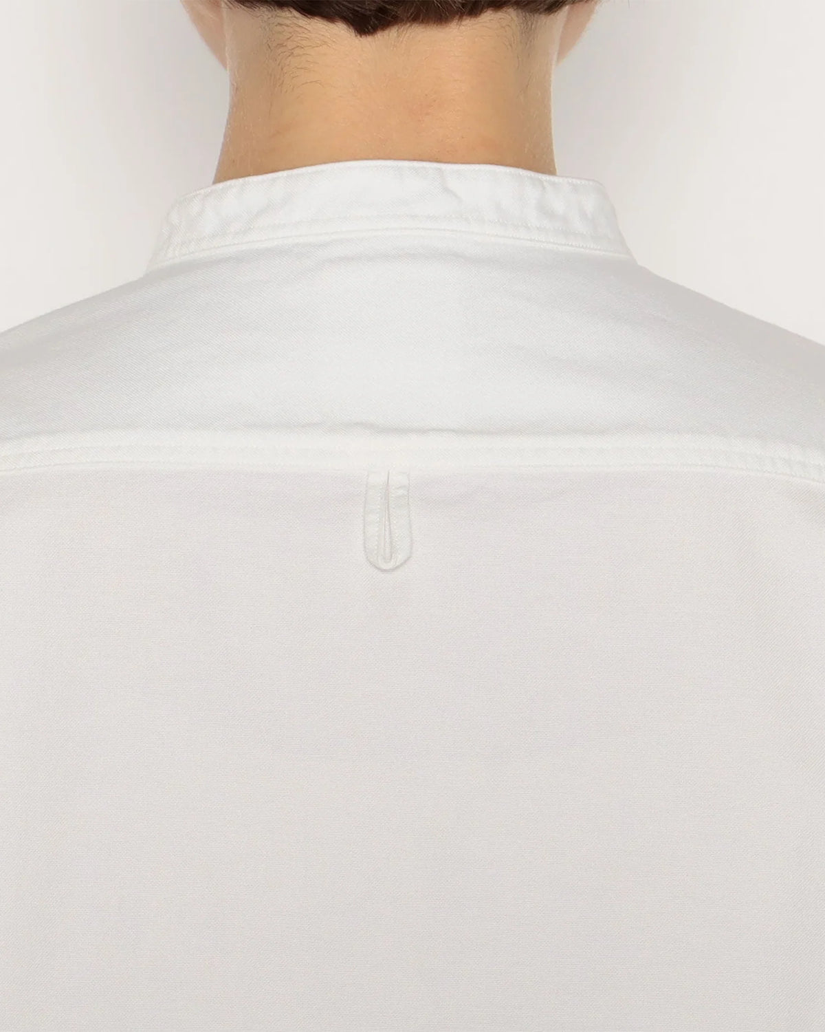 Womens Oxford Band Collar Shirt - White