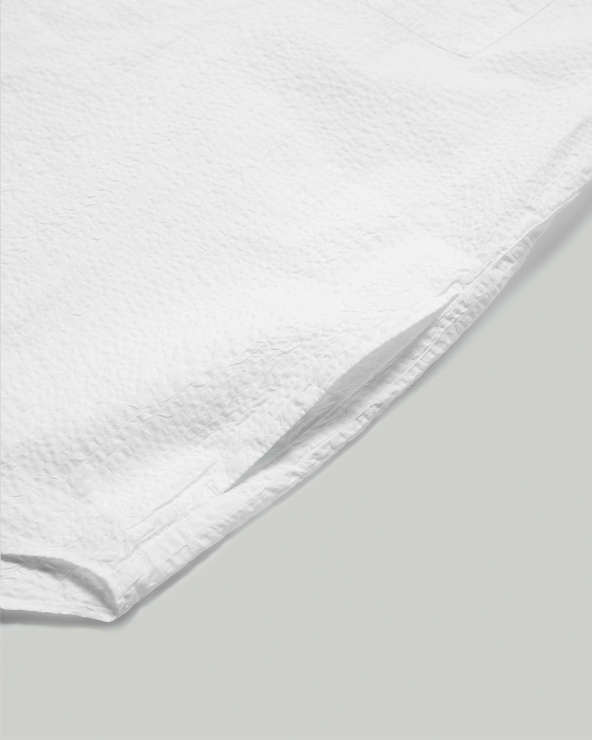 Mens Seersucker Short Sleeve Work Shirt - Off White