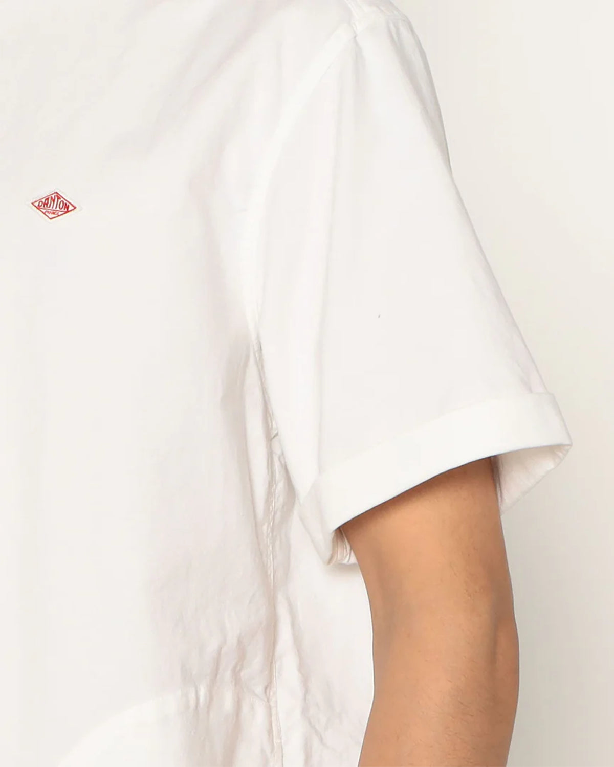 Mens Oxford Round Collar Short Sleeve Pullover Shirt - White