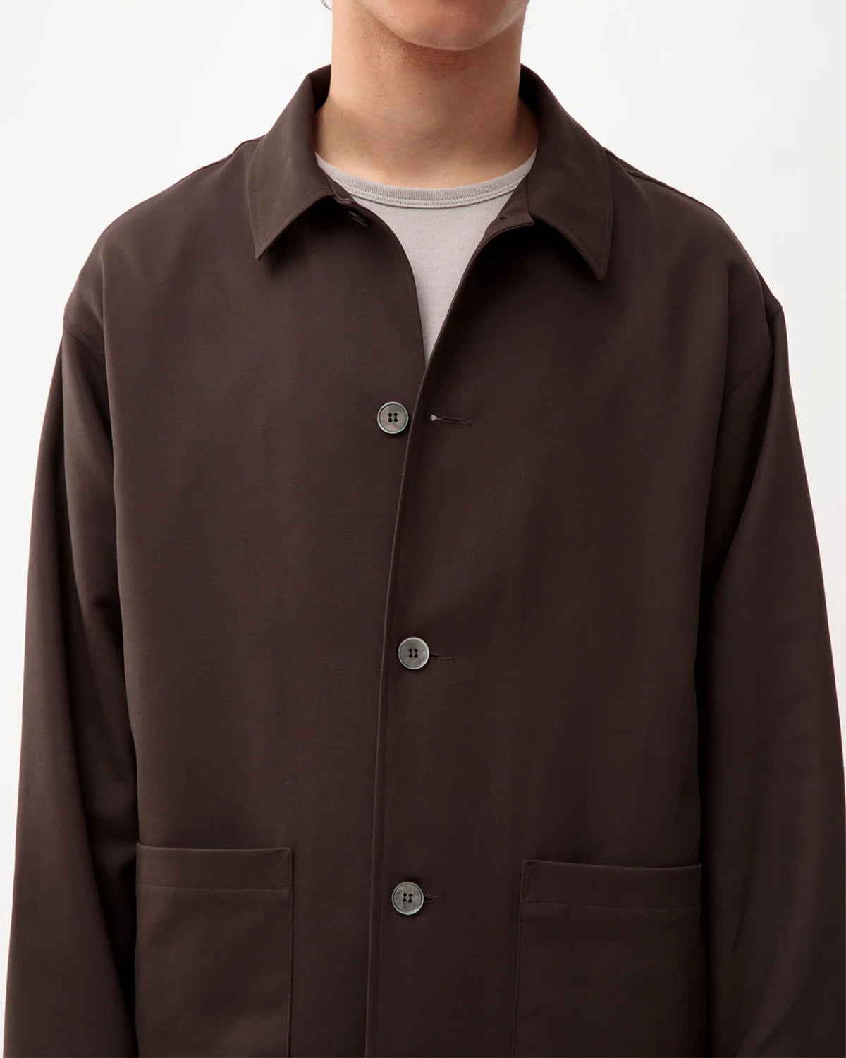 Repos J Double Cloth Mens Unlined Jacket  - Brown