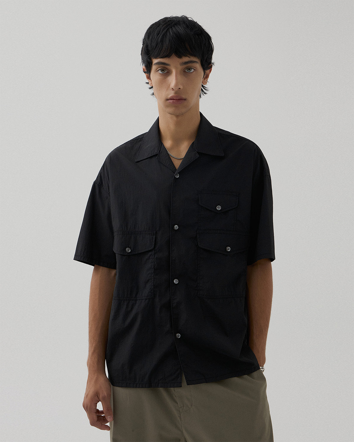 3P Fisherman Half Shirt - Black