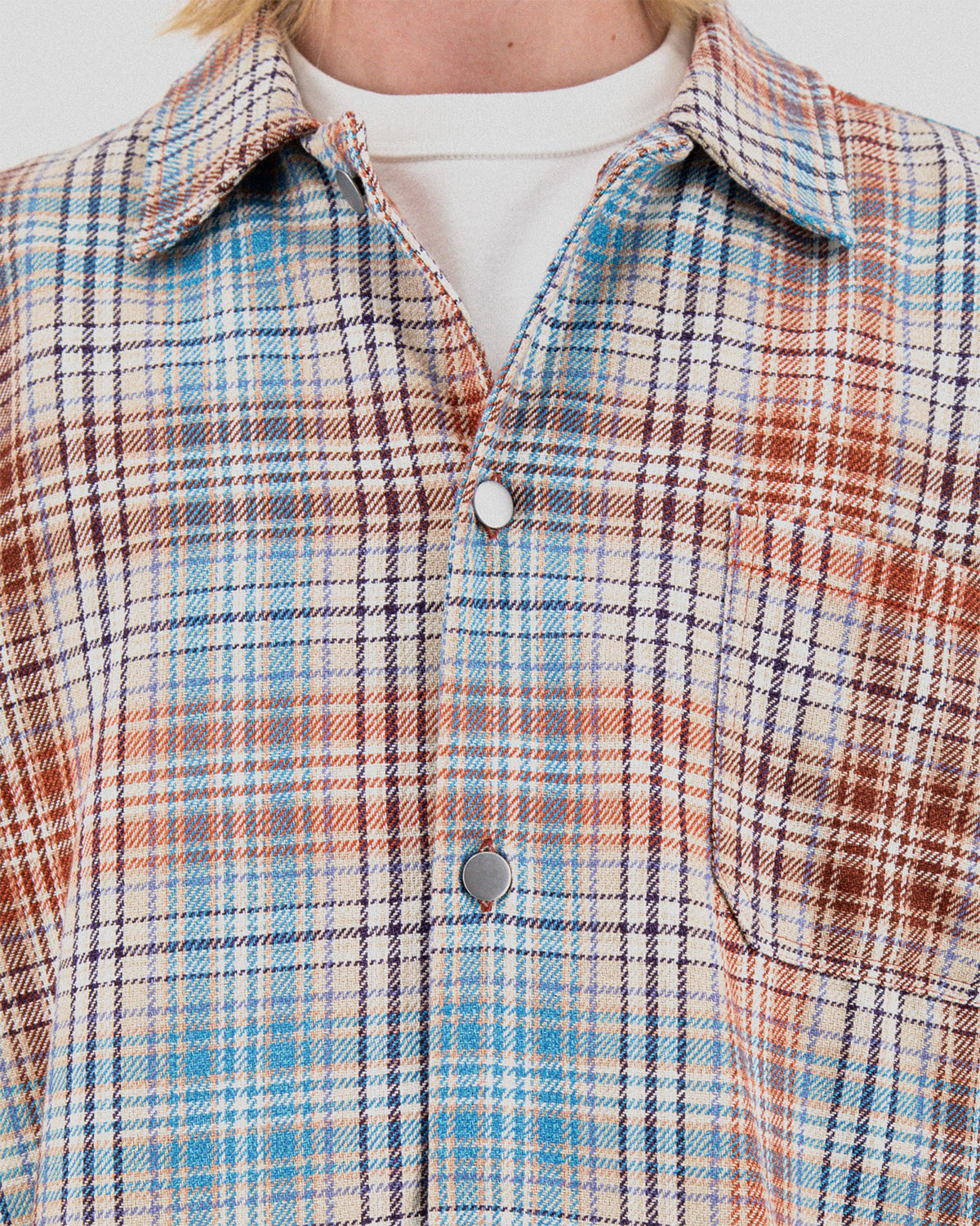 Boxy Freedom Shirt Japanese Twill Check - Sand