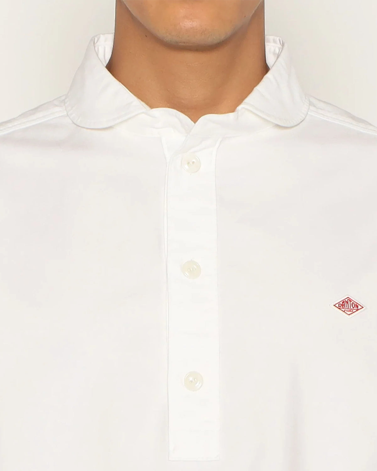 Mens Oxford Round Collar Pullover Shirt - White