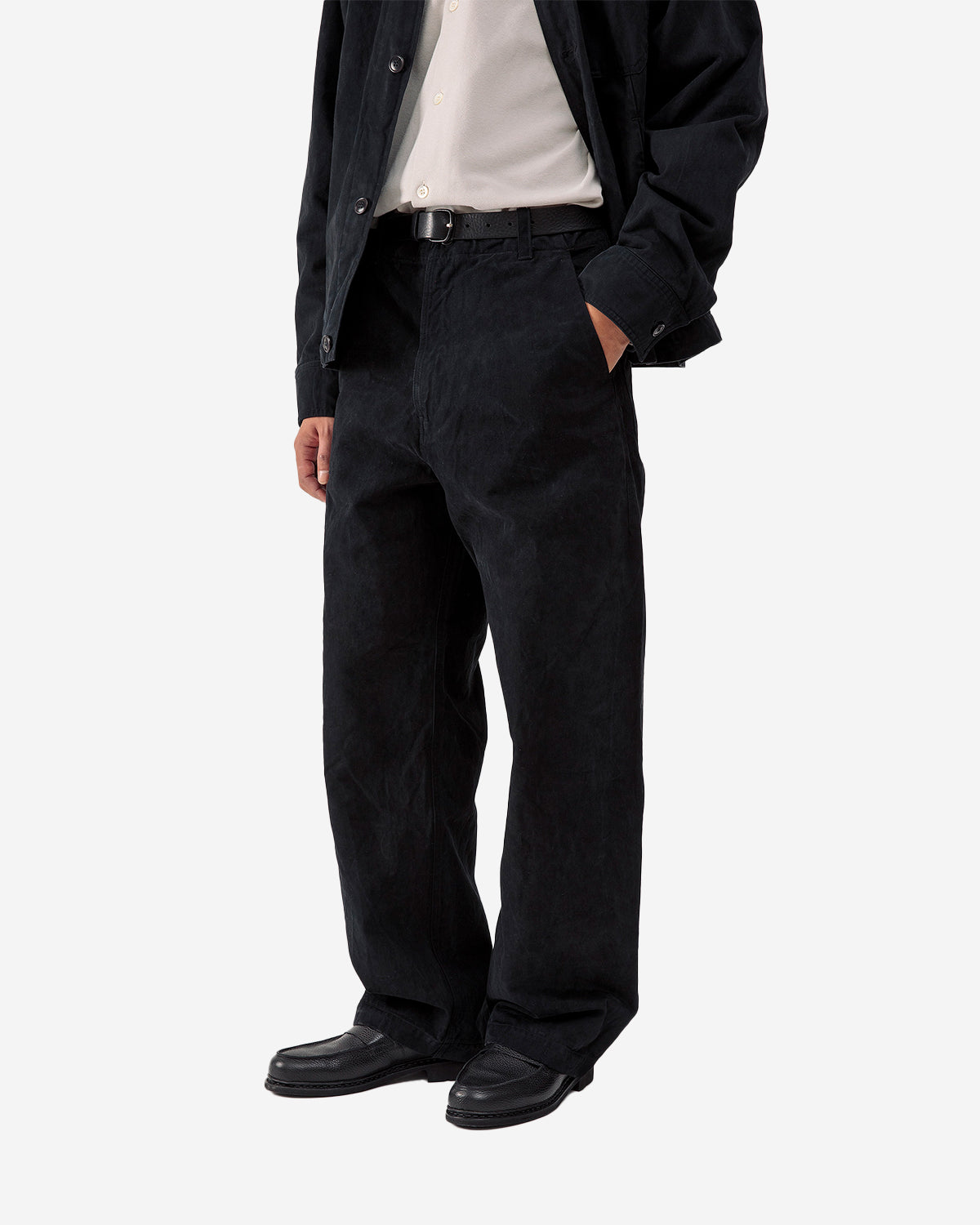 Lux P - Unlined Mens Trousers Dye Moleskin - Black