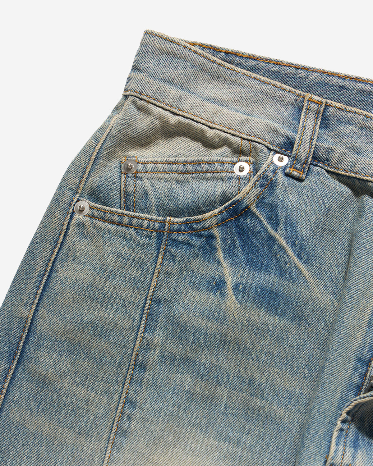 Twisted Panel Denim - Light Blue