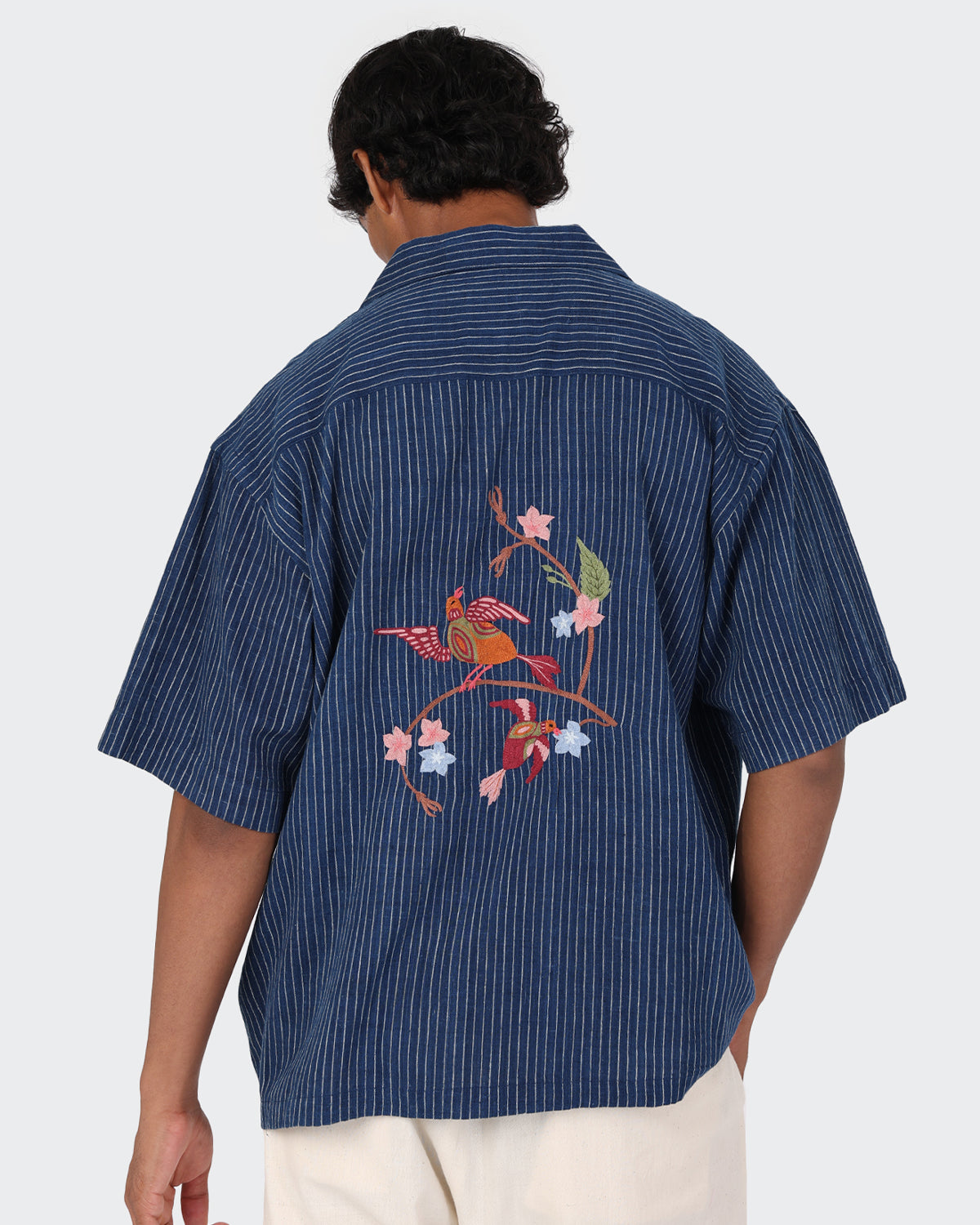 Rohit - Boxy Over Sized Vintage Inspired Camp Collar Shirt - Indigo