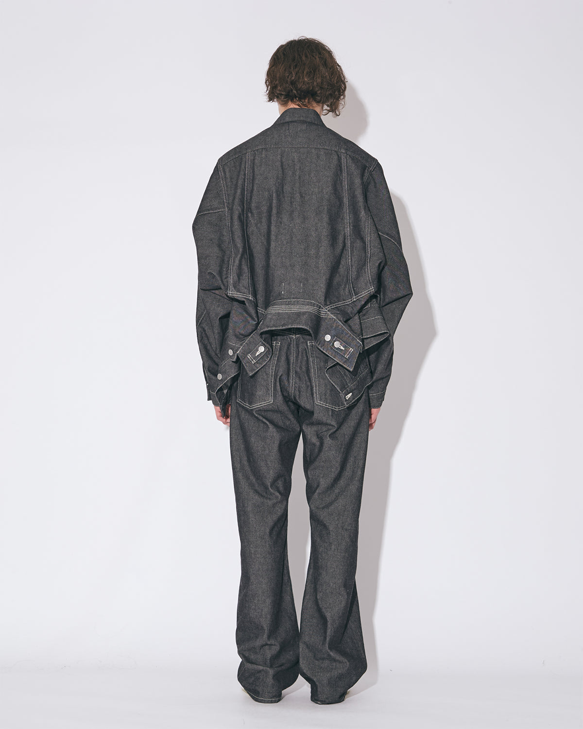 Double End Left Hand Twill Denim Blouson - Black