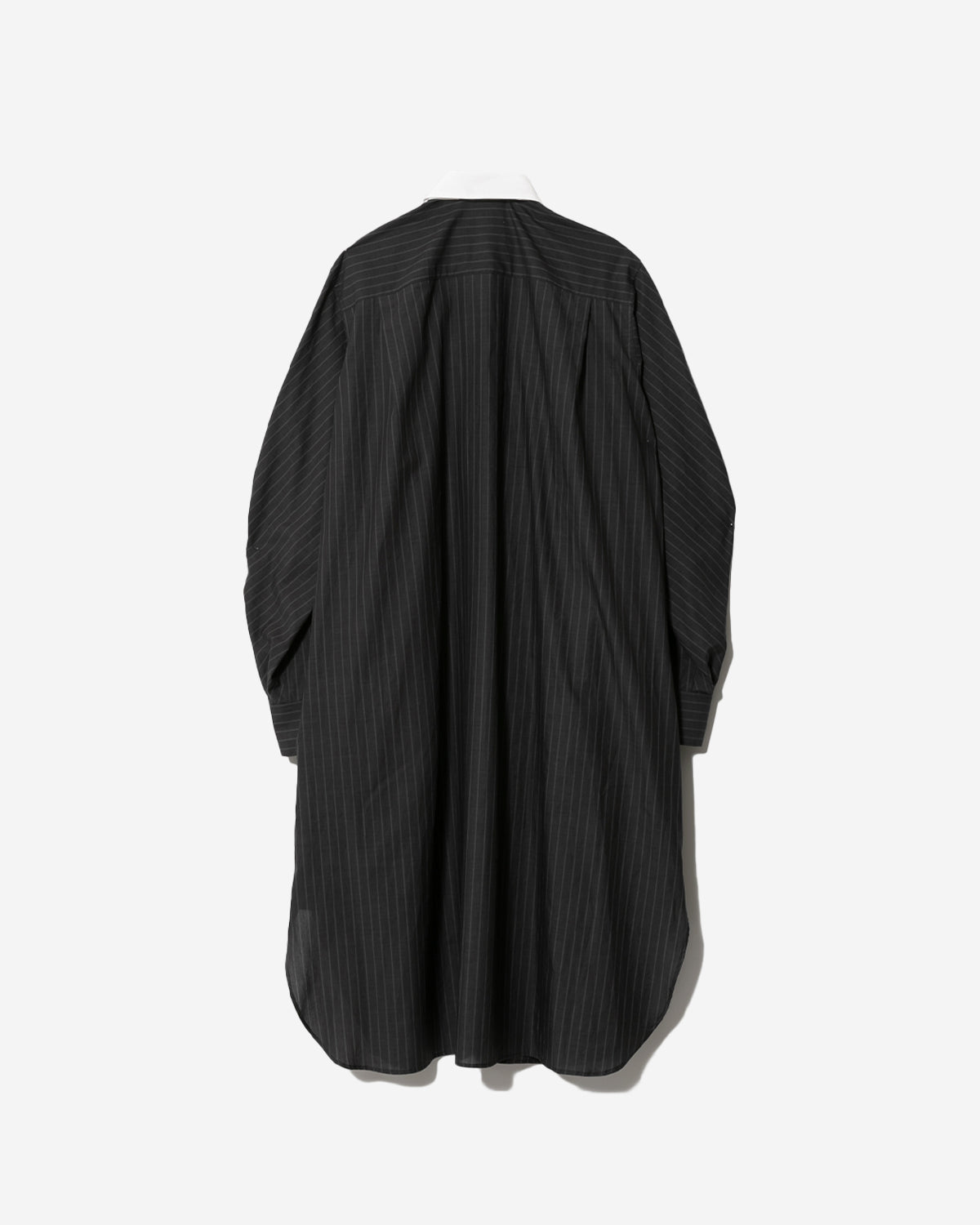 Double Front Cotton Suiting Shirt Dress - Charcoal