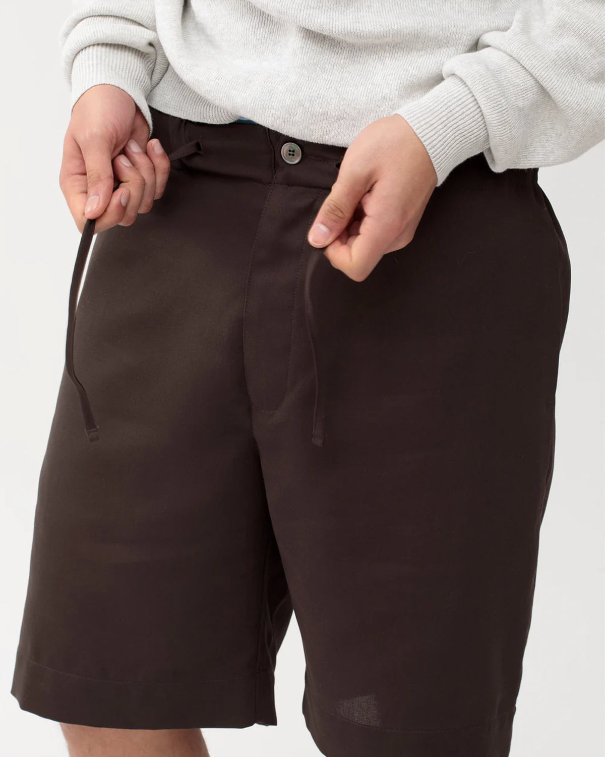 Repos S Double Cloth Mens Shorts  - Brown