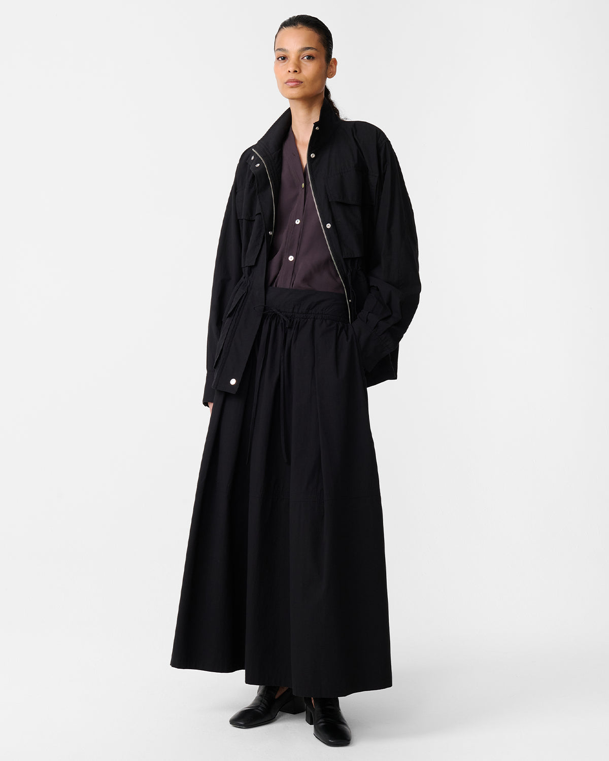 Vista - Elasticated Waist Jacket - Washed Black