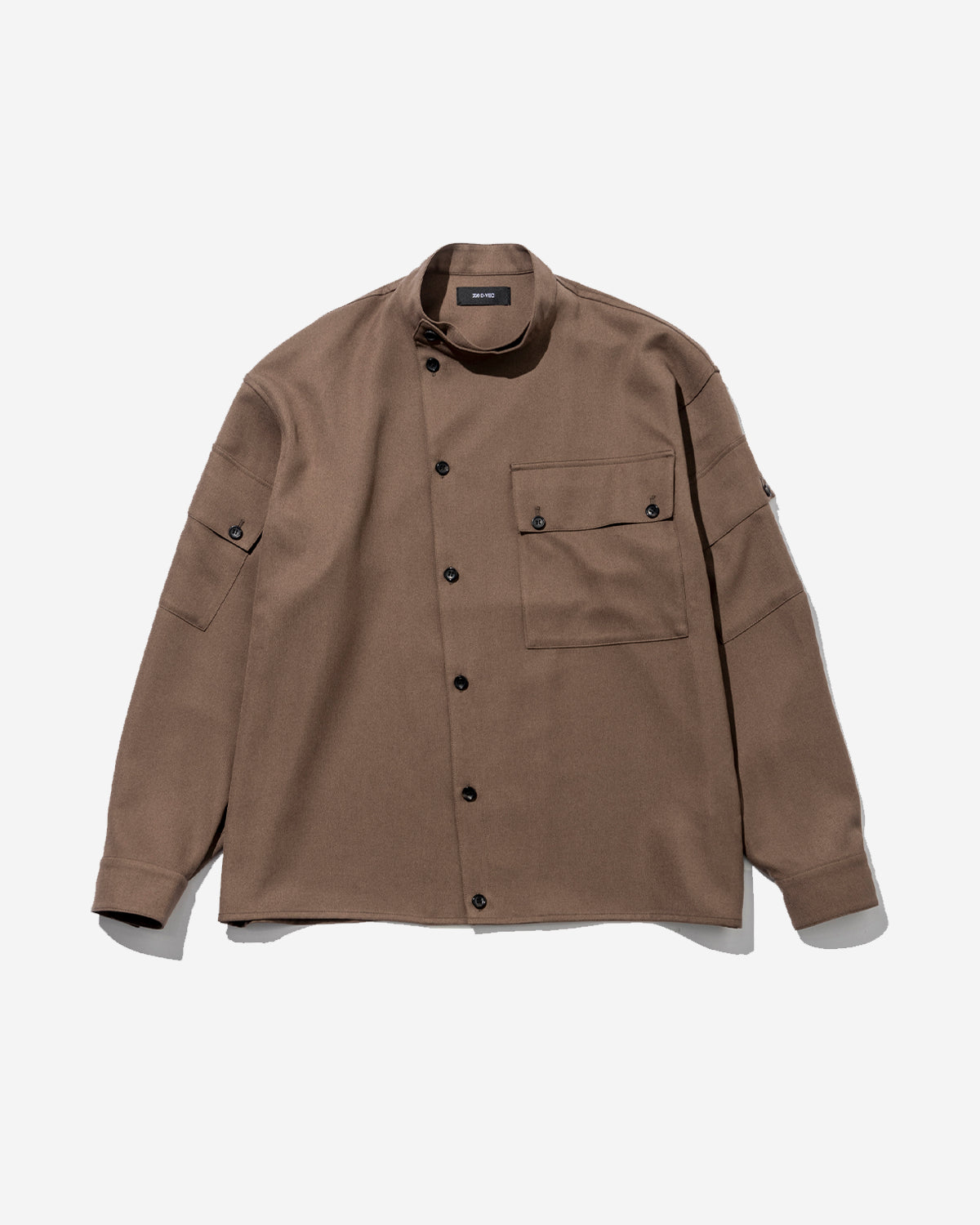 WR PL ST. Band Collar Shirt - Brown