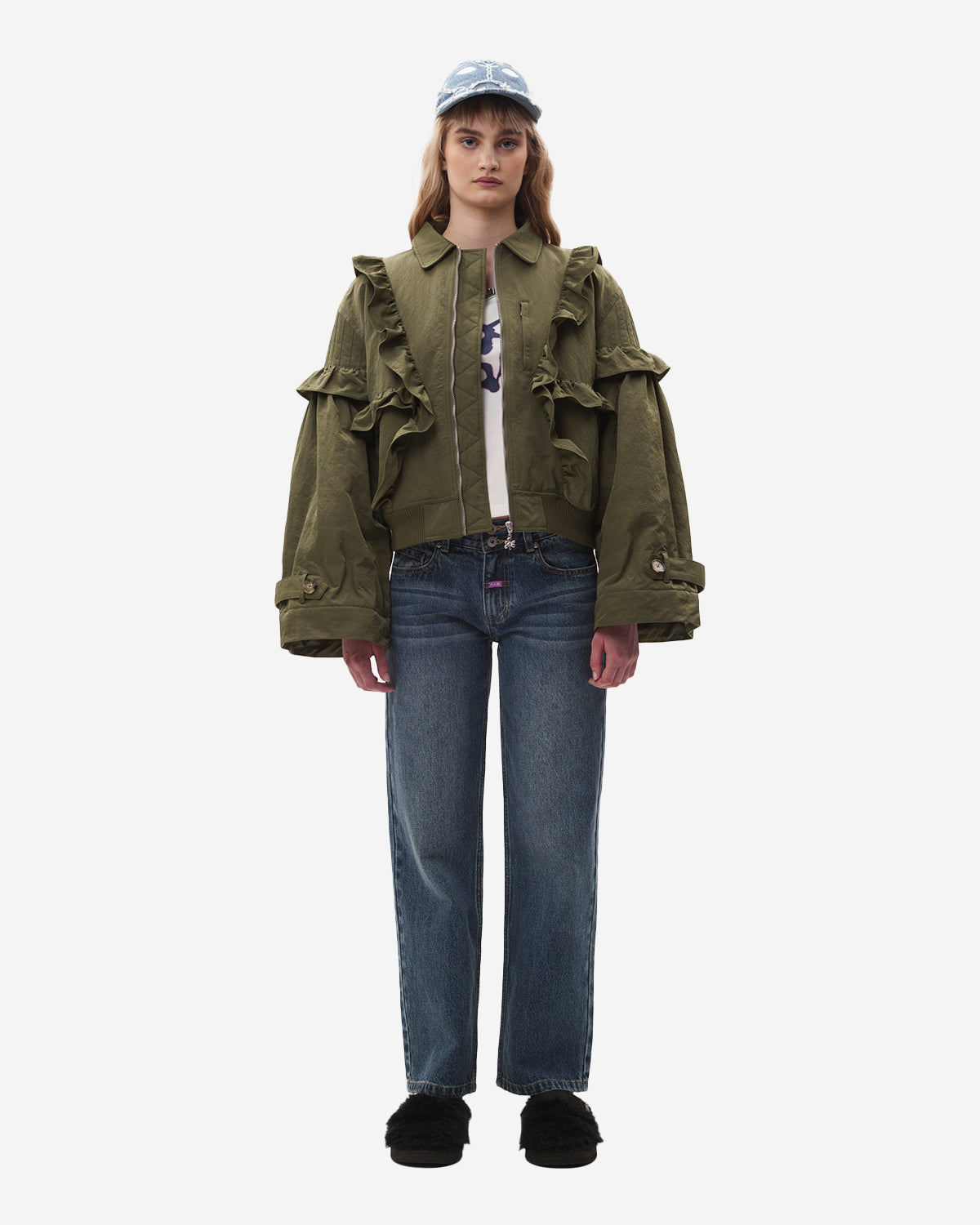 Thistle Frill Bomber - Artichoke